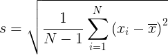 Sample Standard Deviation Formula